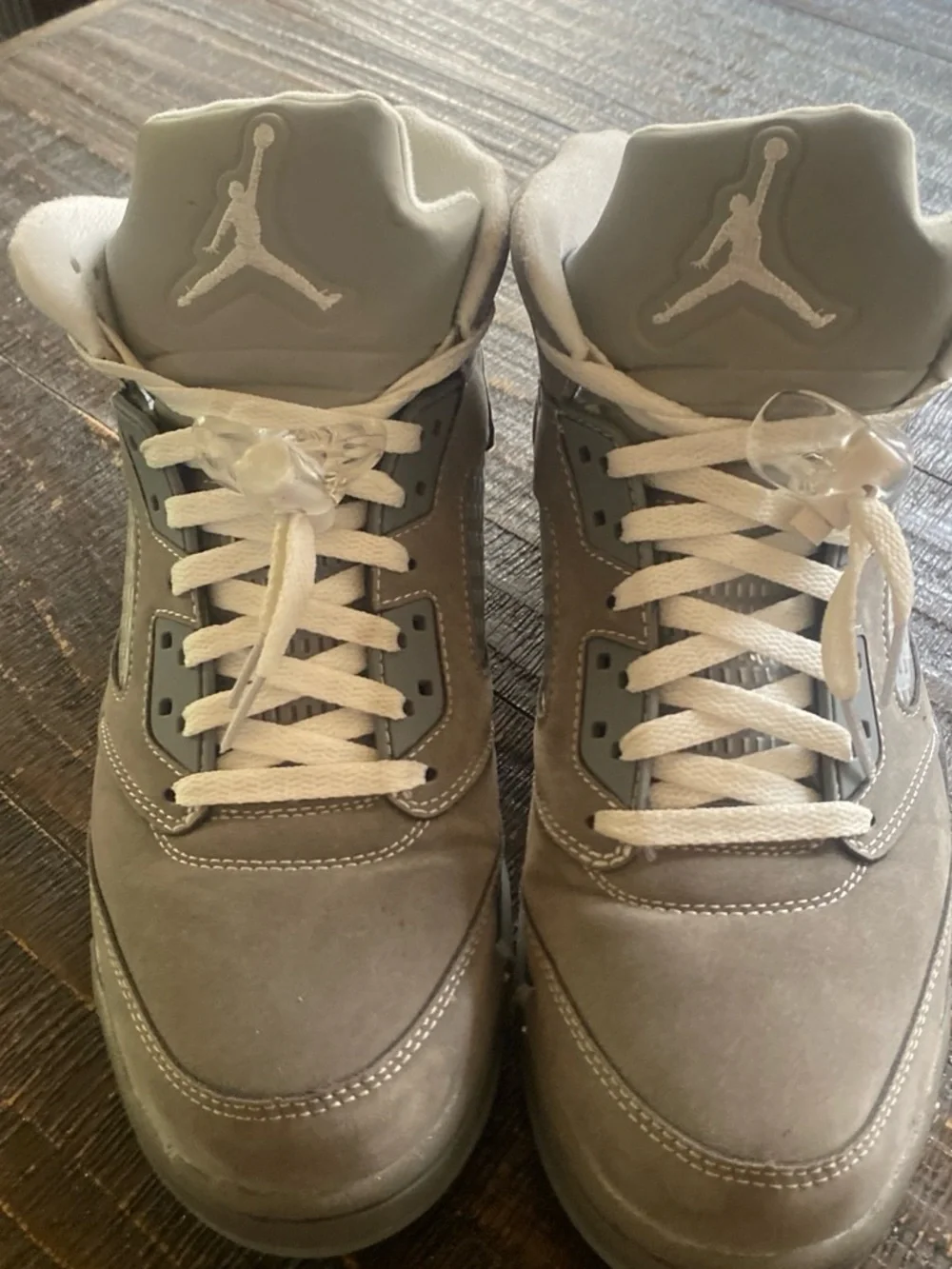 Jordan Men's Light Gray Suede High-Top Sneakers